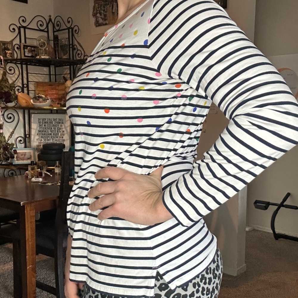 Colorful Polka Dot and Stripe Women's Top